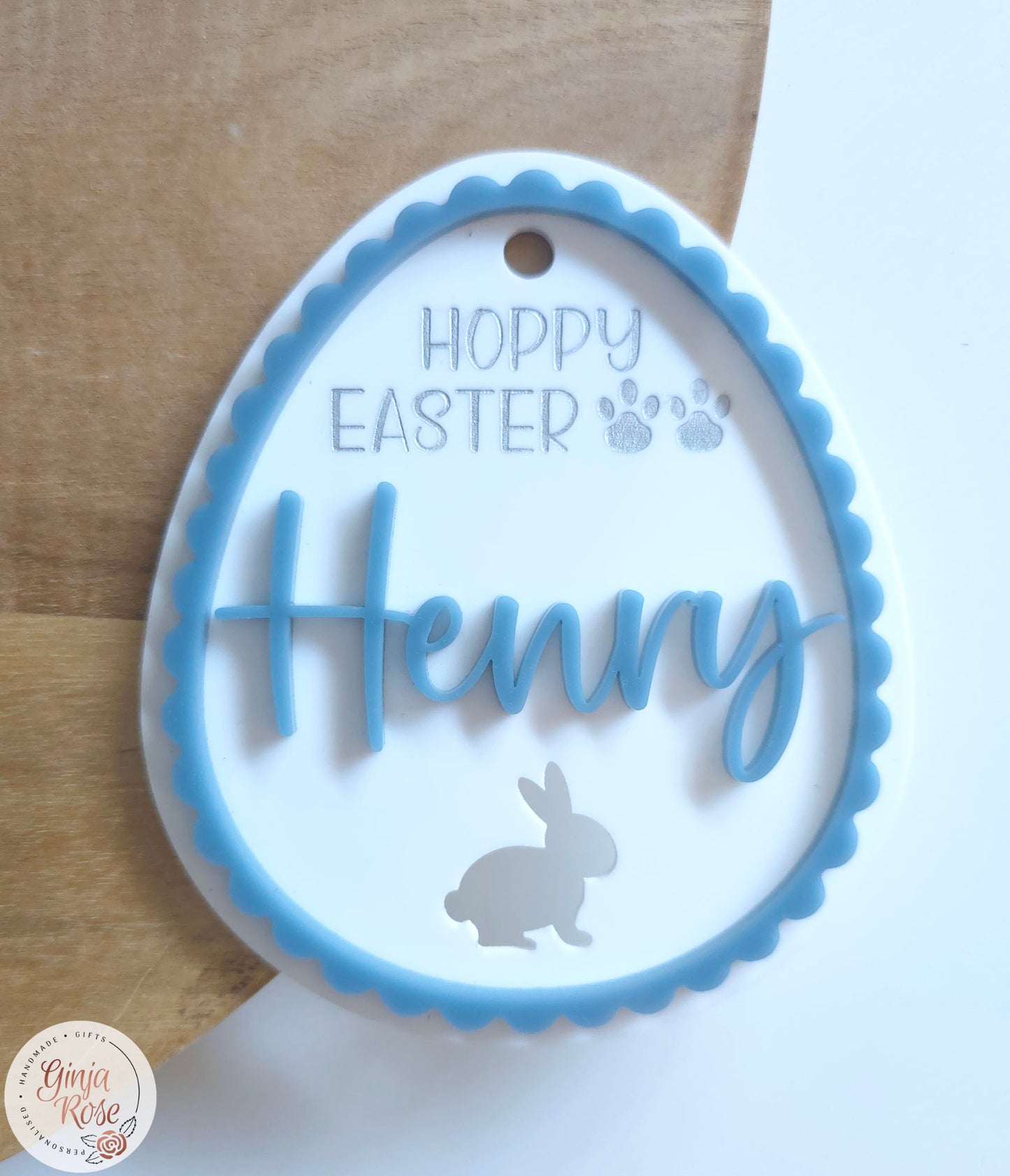 Easter | Two-tone Egg (cut-out bunny) - Gift Tag