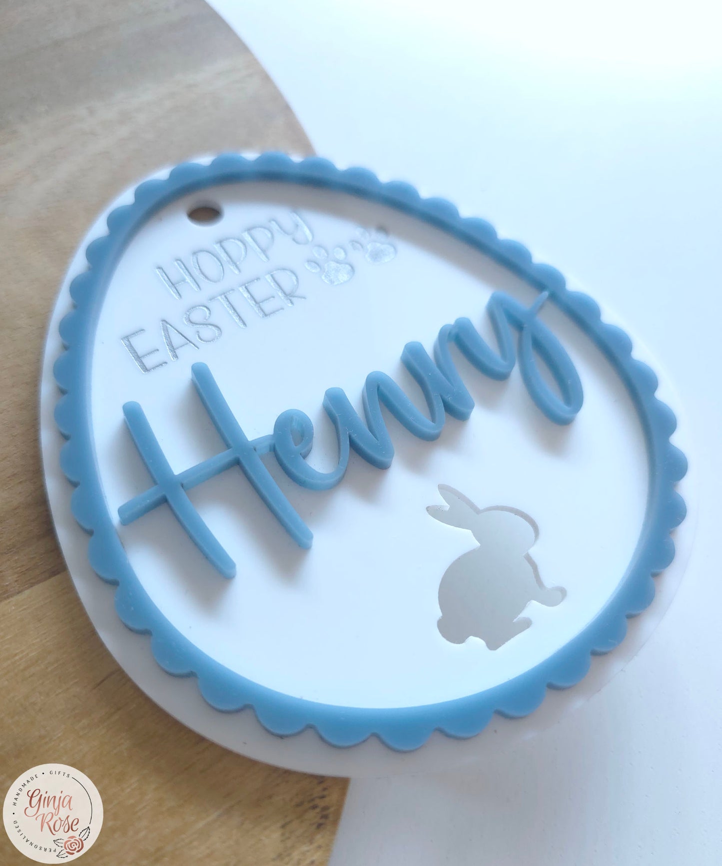 Easter | Two-tone Egg (cut-out bunny) - Gift Tag