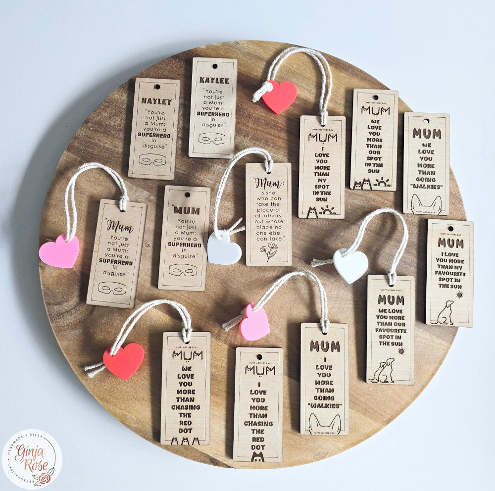 Mother's Day | Wooden Mini "Superhero" Bookmark