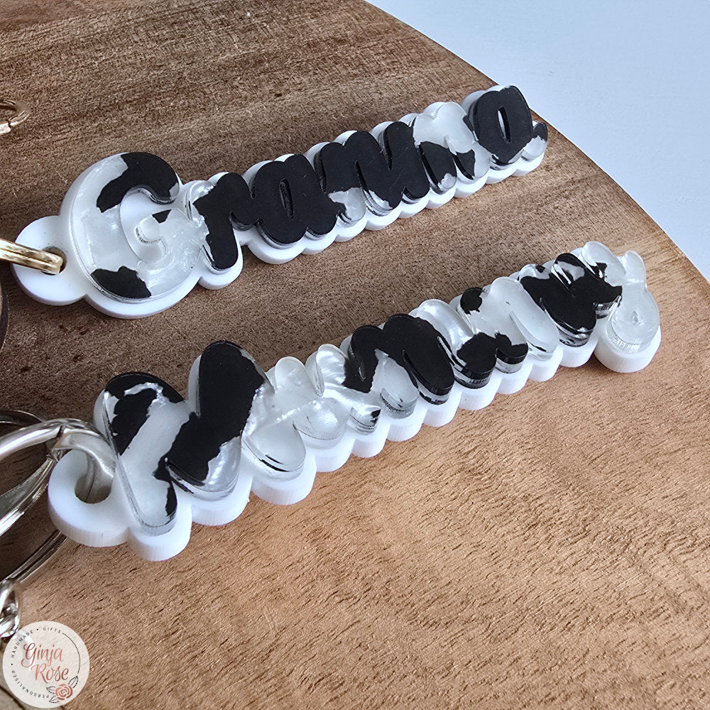Mother's Day | Wooden Heart Bag Charm/ Keyring