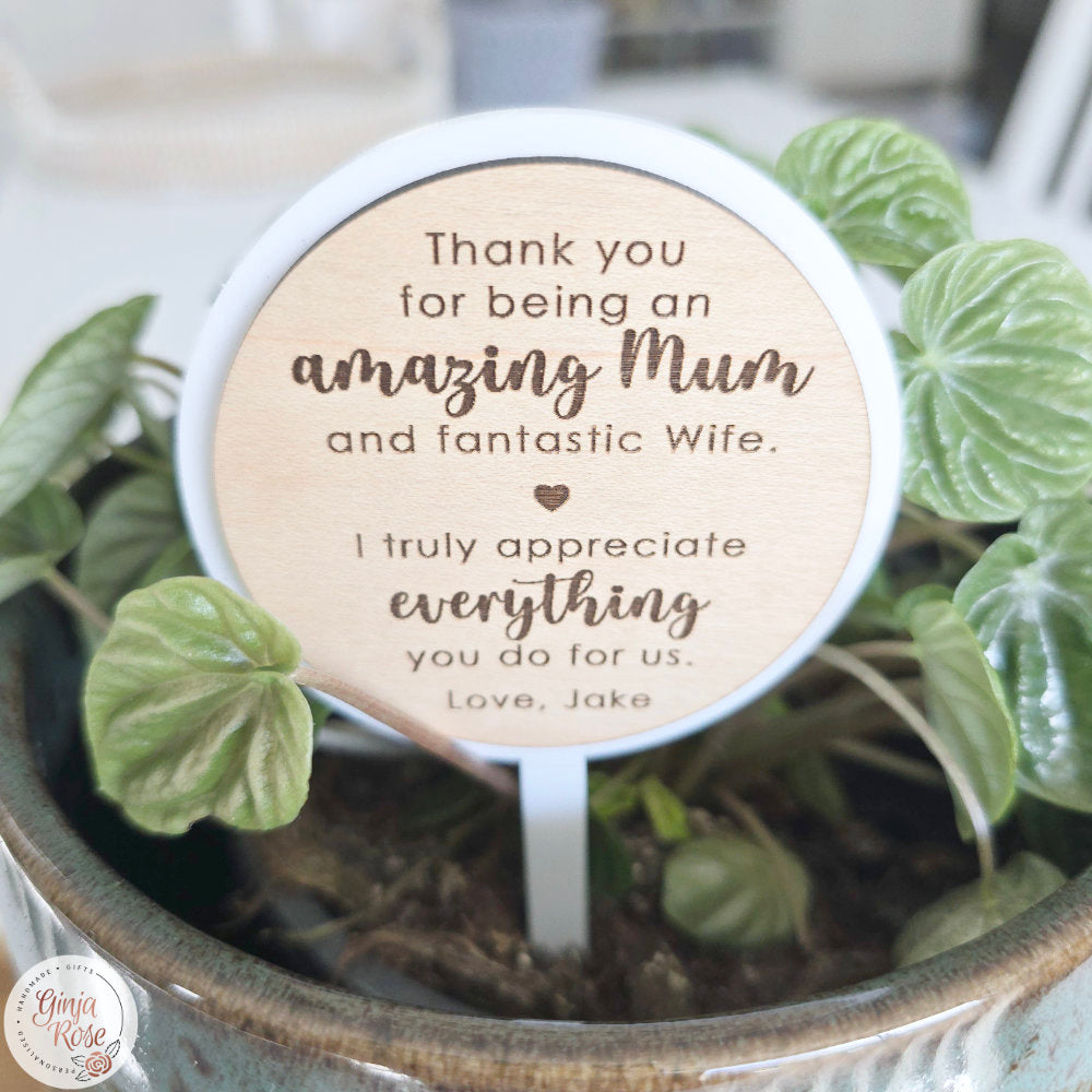 Mum's | Assorted Small Acrylic Stakes (for plant pots, gift baskets etc)