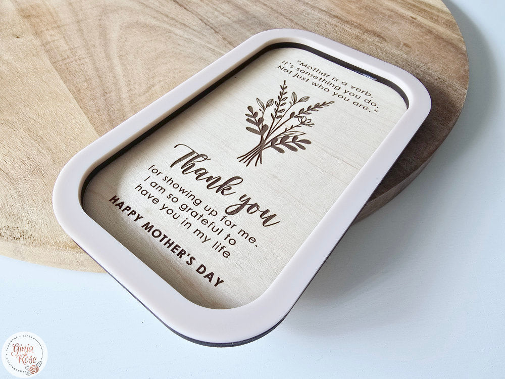 Mother's Day | Trinket Tray (Mother is a verb Quote)