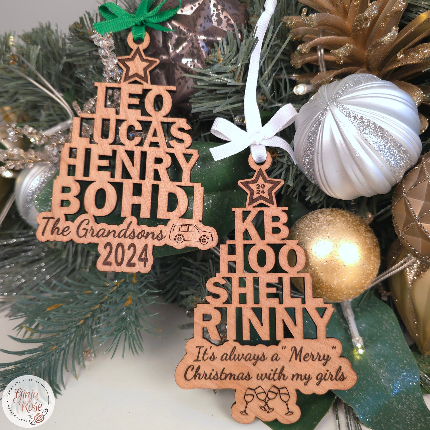 Name Stack Christmas Tree Decoration