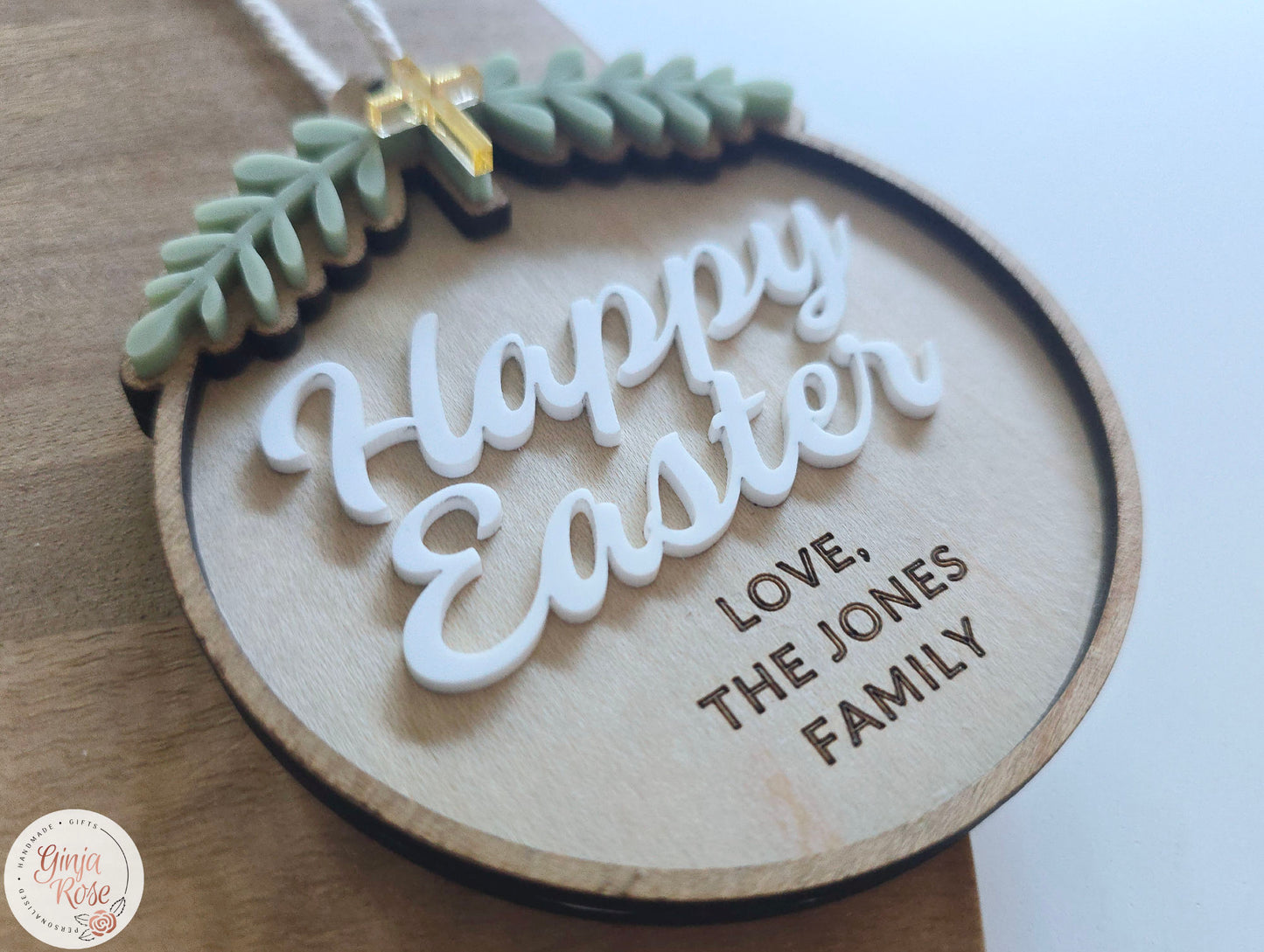 Easter | Round 'Earth Tone' with Cross - Gift Tag