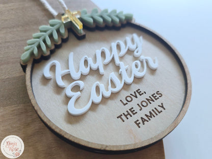Easter | Round 'Earth Tone' with Cross - Gift Tag