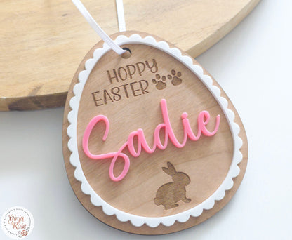 Easter | Scalloped two-tone Egg - Gift Tag