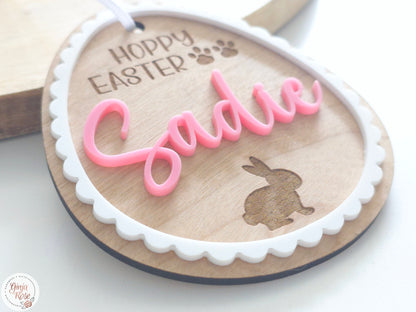 Easter | Scalloped two-tone Egg - Gift Tag