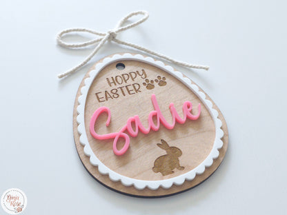 Easter | Scalloped two-tone Egg - Gift Tag