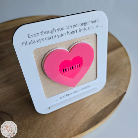 Mother's Day | White Acrylic Double Heart Frame