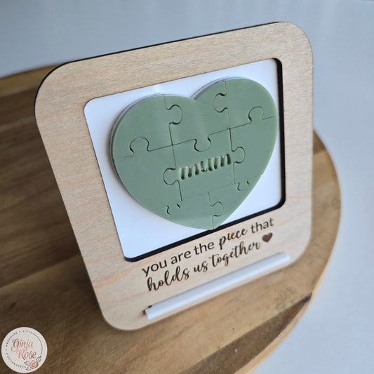Mother's Day | Wooden Puzzle Heart Frame