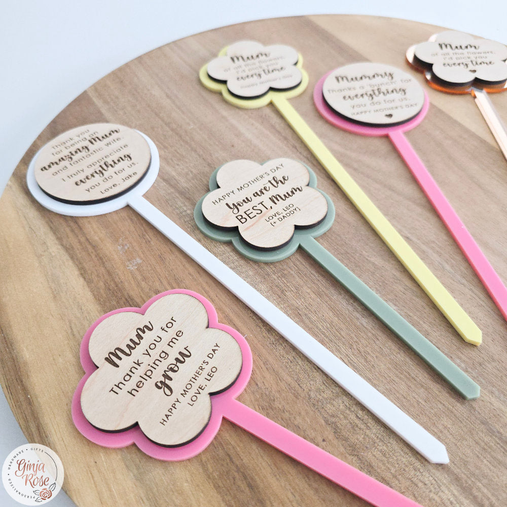 Mother's Day | Assorted Large Acrylic Stakes (for bunch of flowers/ large pots etc.)