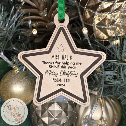 Teacher/Educator Star Bauble